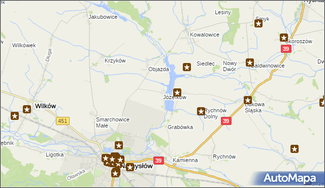 mapa Józefków gmina Namysłów, Józefków gmina Namysłów na mapie Targeo
