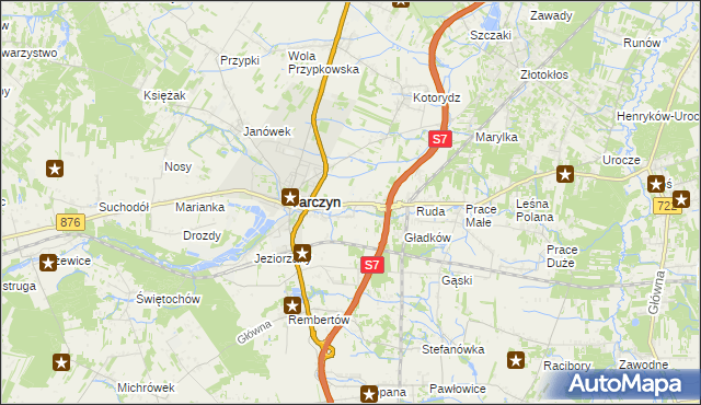 mapa Józefowice gmina Tarczyn, Józefowice gmina Tarczyn na mapie Targeo