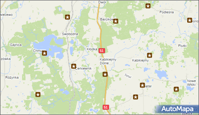 mapa Kabikiejmy Dolne, Kabikiejmy Dolne na mapie Targeo