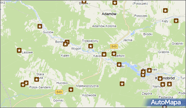 mapa Kaczórki, Kaczórki na mapie Targeo