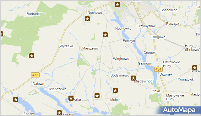 mapa Kadzewo, Kadzewo na mapie Targeo