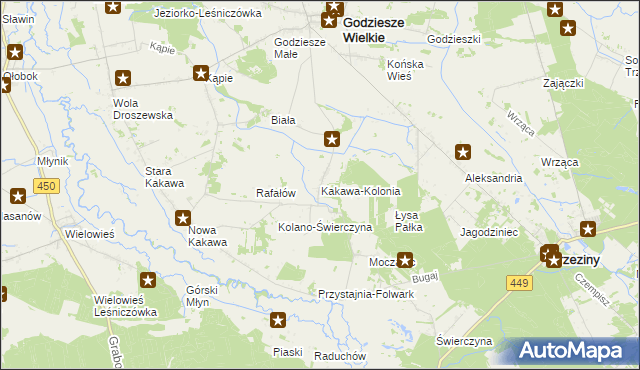 mapa Kakawa-Kolonia, Kakawa-Kolonia na mapie Targeo