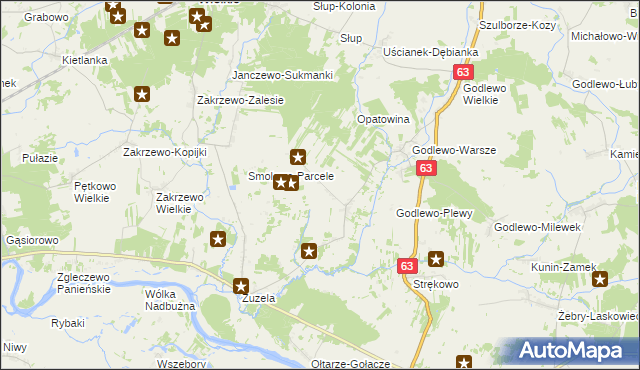 mapa Kałęczyn gmina Nur, Kałęczyn gmina Nur na mapie Targeo
