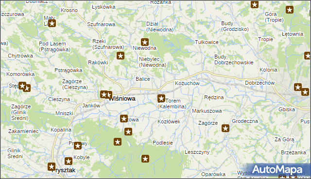 mapa Kalembina, Kalembina na mapie Targeo