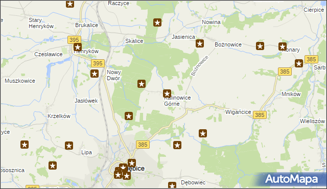 mapa Kalinowice Górne, Kalinowice Górne na mapie Targeo