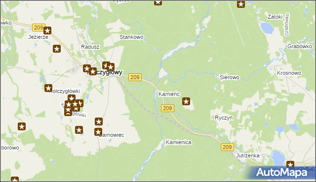 mapa Kamieńc, Kamieńc na mapie Targeo