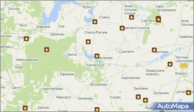 mapa Kamieniec gmina Topólka, Kamieniec gmina Topólka na mapie Targeo