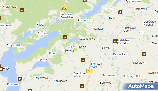 mapa Kania gmina Ostrowite, Kania gmina Ostrowite na mapie Targeo