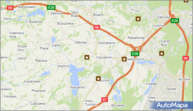 mapa Karczemki gmina Szemud, Karczemki gmina Szemud na mapie Targeo