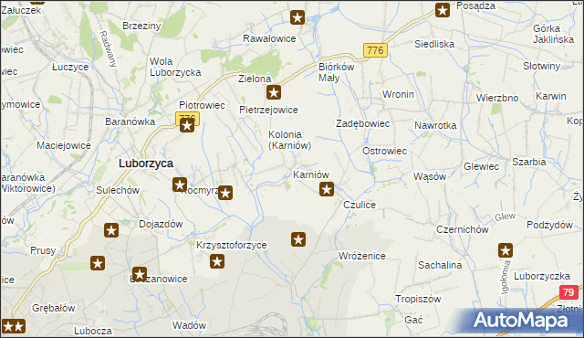 mapa Karniów, Karniów na mapie Targeo