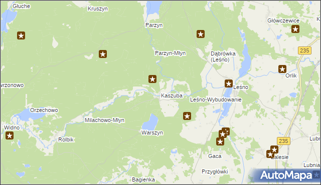 mapa Kaszuba gmina Brusy, Kaszuba gmina Brusy na mapie Targeo