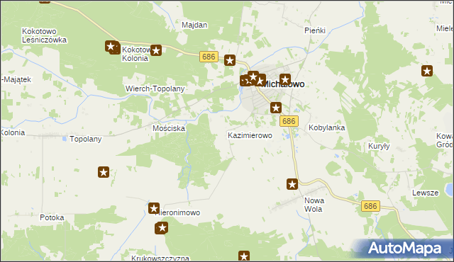 mapa Kazimierowo gmina Michałowo, Kazimierowo gmina Michałowo na mapie Targeo