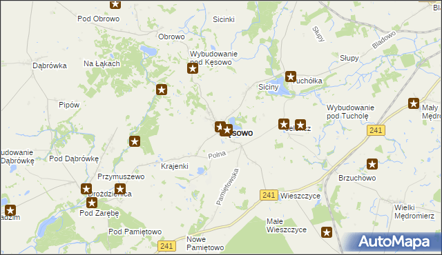mapa Kęsowo, Kęsowo na mapie Targeo