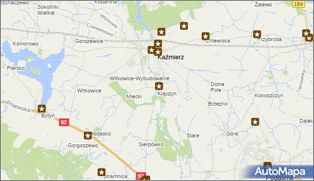 mapa Kiączyn, Kiączyn na mapie Targeo