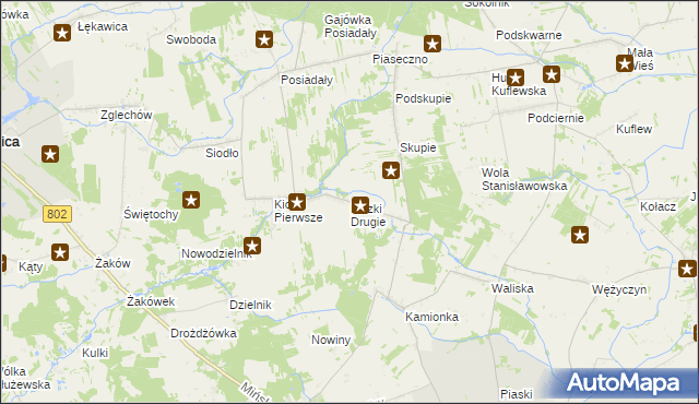 mapa Kiczki Drugie, Kiczki Drugie na mapie Targeo