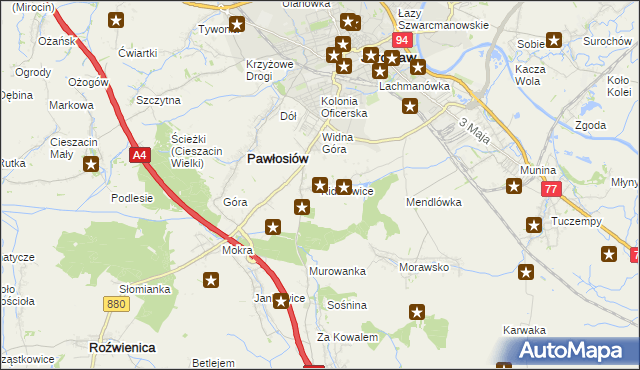 mapa Kidałowice, Kidałowice na mapie Targeo