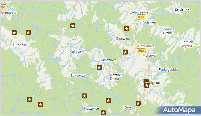 mapa Kielczawa, Kielczawa na mapie Targeo