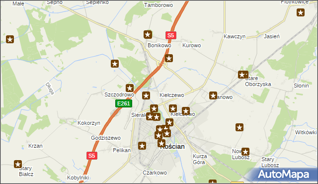 mapa Kiełczewo, Kiełczewo na mapie Targeo