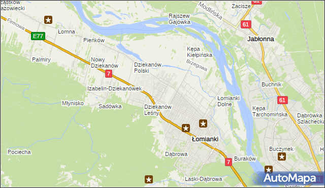 mapa Kiełpin gmina Łomianki, Kiełpin gmina Łomianki na mapie Targeo