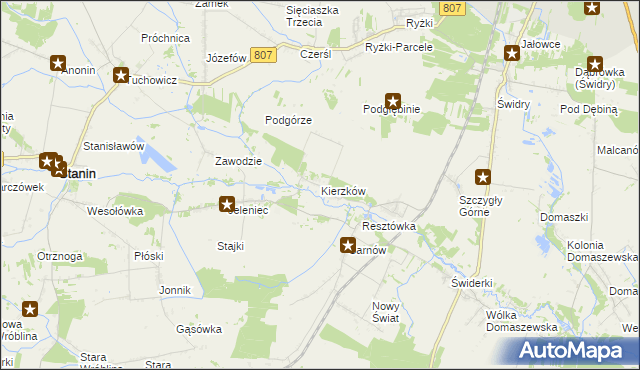 mapa Kierzków gmina Stanin, Kierzków gmina Stanin na mapie Targeo