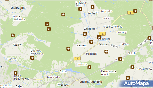 mapa Kieszek, Kieszek na mapie Targeo