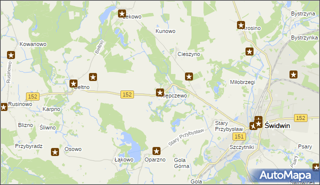 mapa Klępczewo, Klępczewo na mapie Targeo
