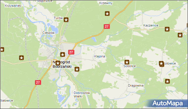 mapa Klępina, Klępina na mapie Targeo