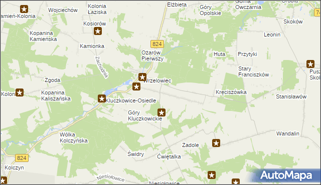 mapa Kluczkowice, Kluczkowice na mapie Targeo