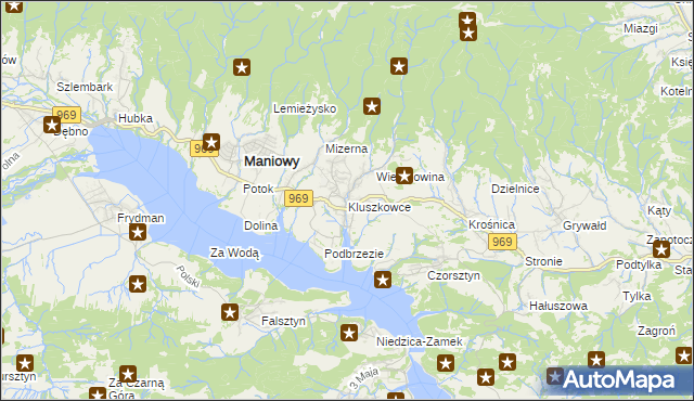 mapa Kluszkowce, Kluszkowce na mapie Targeo