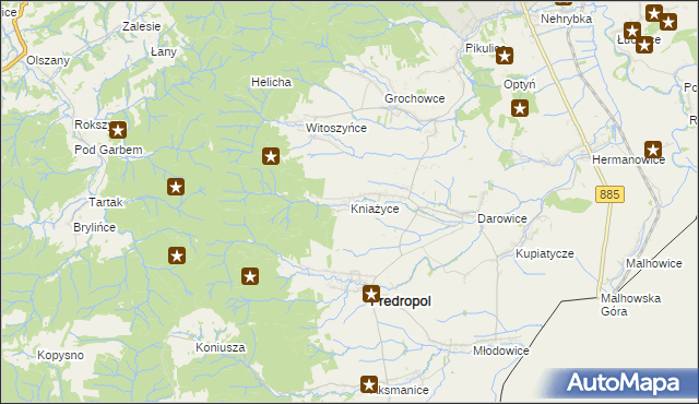 mapa Kniażyce, Kniażyce na mapie Targeo