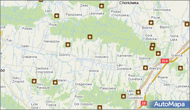 mapa Kobylany gmina Chorkówka, Kobylany gmina Chorkówka na mapie Targeo