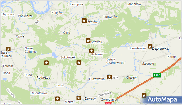 mapa Kołaków, Kołaków na mapie Targeo