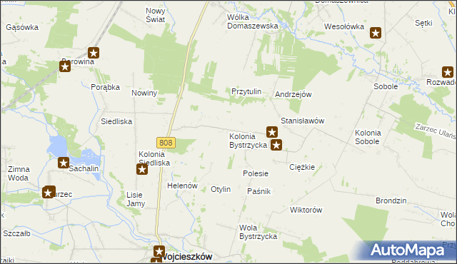 mapa Kolonia Bystrzycka, Kolonia Bystrzycka na mapie Targeo