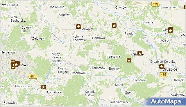 mapa Kolonia Grabostów, Kolonia Grabostów na mapie Targeo