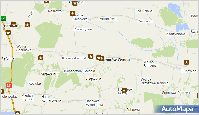 mapa Komarów-Osada, Komarów-Osada na mapie Targeo