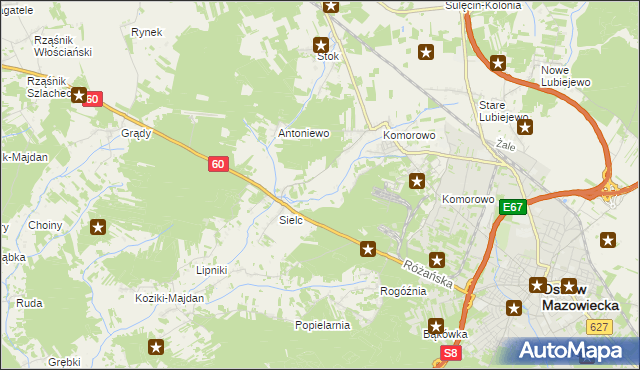 mapa Komorowo-Kolonia, Komorowo-Kolonia na mapie Targeo
