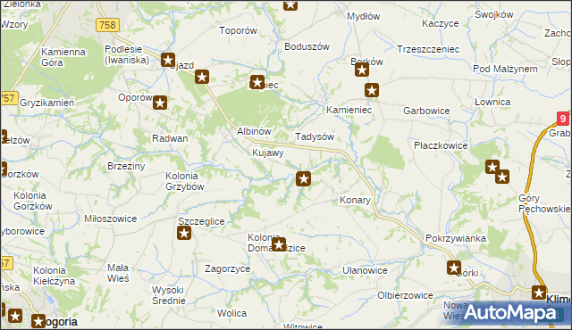 mapa Konary-Kolonia, Konary-Kolonia na mapie Targeo