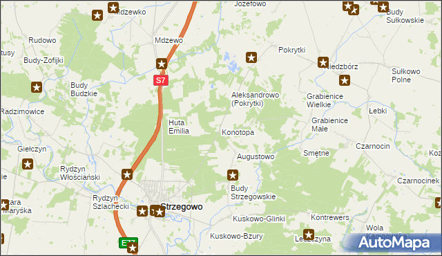 mapa Konotopa gmina Strzegowo, Konotopa gmina Strzegowo na mapie Targeo