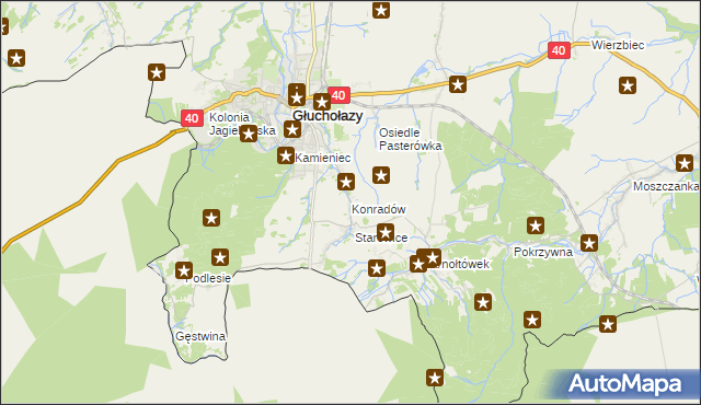 mapa Konradów gmina Głuchołazy, Konradów gmina Głuchołazy na mapie Targeo