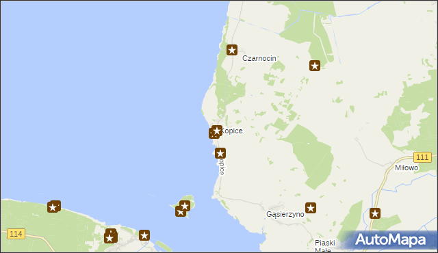 mapa Kopice gmina Stepnica, Kopice gmina Stepnica na mapie Targeo