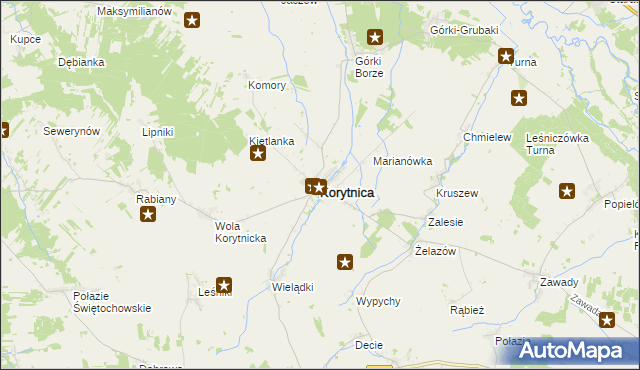 mapa Korytnica powiat węgrowski, Korytnica powiat węgrowski na mapie Targeo