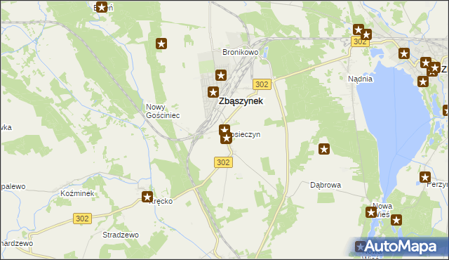mapa Kosieczyn, Kosieczyn na mapie Targeo