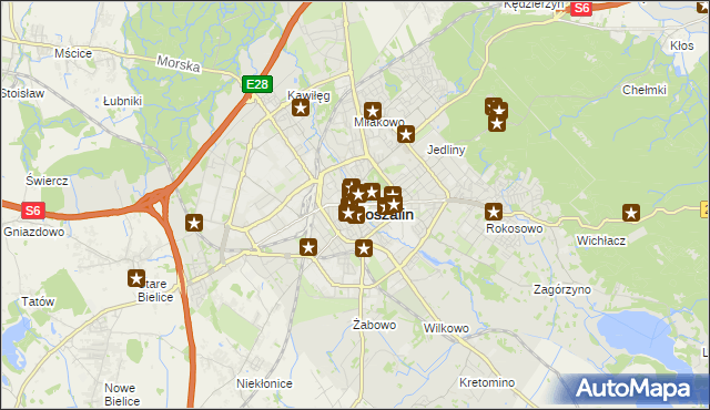 mapa Koszalina, Koszalin na mapie Targeo
