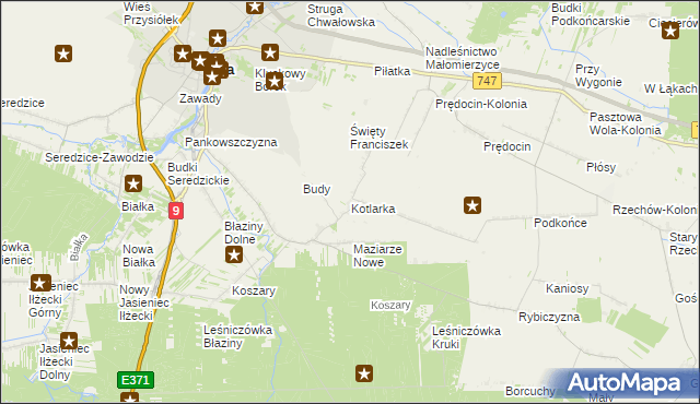 mapa Kotlarka gmina Iłża, Kotlarka gmina Iłża na mapie Targeo