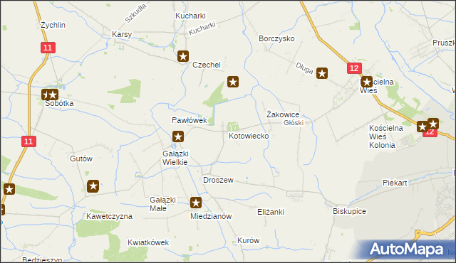 mapa Kotowiecko, Kotowiecko na mapie Targeo