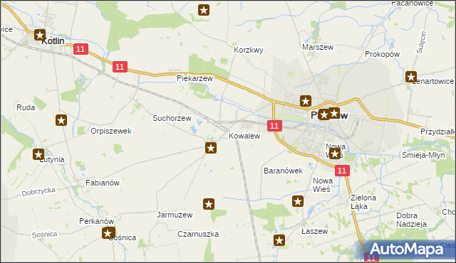 mapa Kowalew gmina Pleszew, Kowalew gmina Pleszew na mapie Targeo
