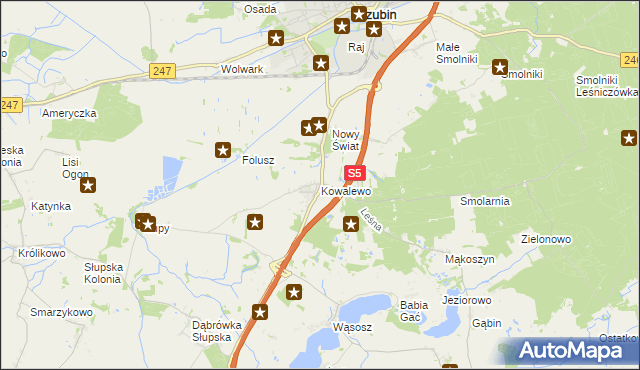 mapa Kowalewo gmina Szubin, Kowalewo gmina Szubin na mapie Targeo