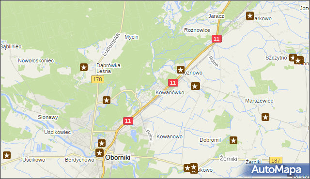 mapa Kowanówko, Kowanówko na mapie Targeo
