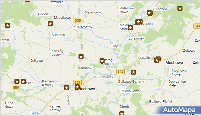 mapa Koziróg Rzeczny, Koziróg Rzeczny na mapie Targeo