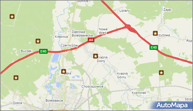 mapa Kraśnik Dolny, Kraśnik Dolny na mapie Targeo